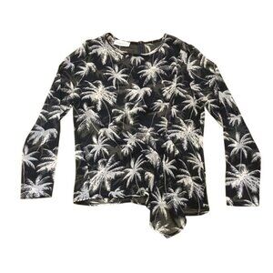 Kosmika Sheer Blouse in Black Palm